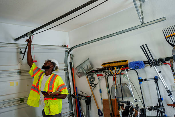 Professional Garage Door Installation technician working in César Chávez, TX